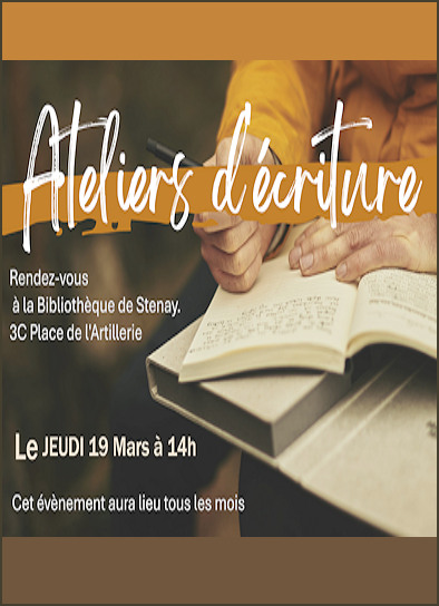 Ateliers d'écriture le jeudi 19 mars à 14 h à la bibliothèque